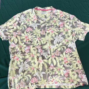 Tommy Bahama Hawaiian Shirt 3XLT Big & Tall Floral Short Sleeve Button Down